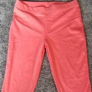 Time and Tru Coral High Rise Stretch Fitted Capri Jegging Size XL